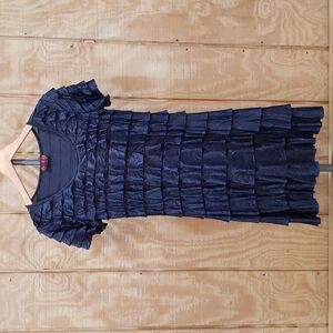 ISLE Apparel Blue Tiered Ruffle Layer Dress Size XS